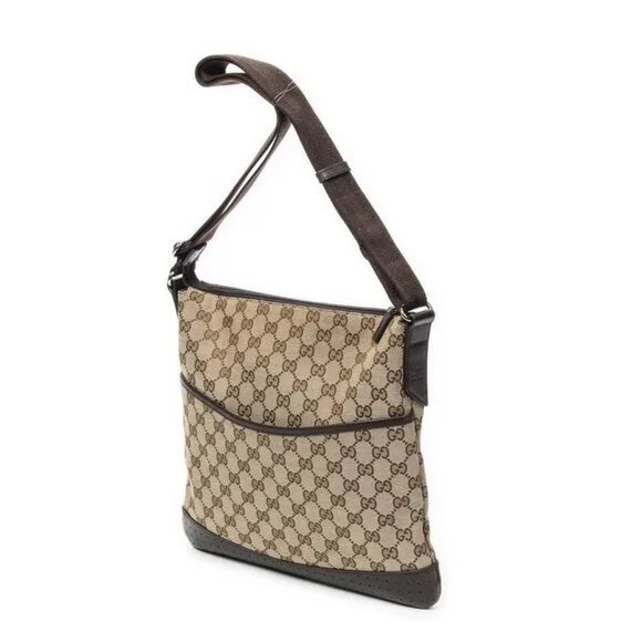 Gucci Web Media Messenger Beige Brown GG Canvas - Picture 2 of 10